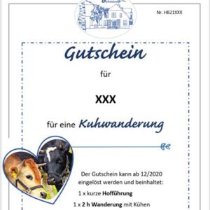 Kuhwanderung Gutschein